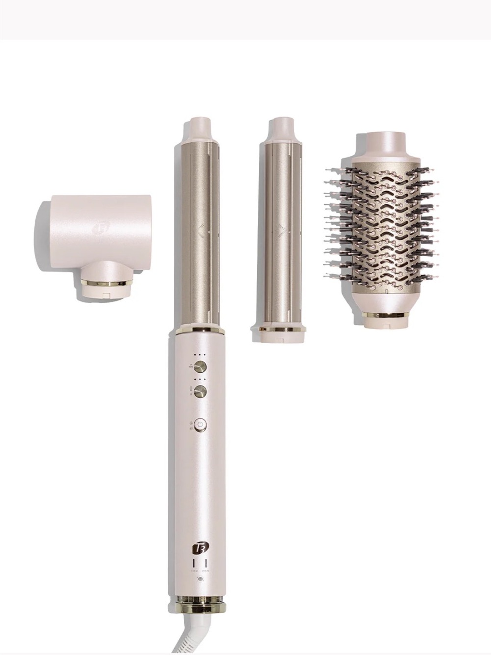 Voltage Broke- T3 Multi-Styler Hair Tool in Rose Gold and Champagne.